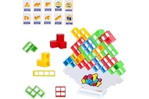 HIQE-FL Tetris Gioco,Tetris Tower Game,Tetra Tower Gioco,Tetra Tower Balance Game,Bilanciamento Stacking Giocattoli,Gioco Equilibrio Impilabili,Blocchi di Costruzione Tetris
