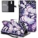 Produktbild HMTECH Huawei Mate 10 Lite Hülle Luxus 3D Lila Schmetterling Blumen Flip Standfunktion Karten Slot Magnetverschluß Brieftasche Taschen Schalen Handy für Huawei Mate 10 Lite,Purple Butterfly KT