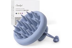 Sndyi Cepillo Masajeador Cuero Cabelludo [Mojado & Seco] - para Champú con Cerdas Suaves de Silicona, para Eliminar la Caspa y Hacer Crecer el Cabello, Blue