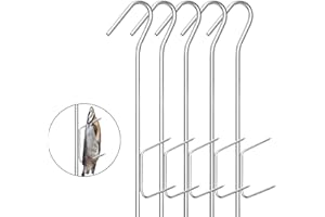 ACONDE Smoking Hooks, Pack of 5 Stainless Steel Smoking Hooks, for Hanging Smoked Fish, Meat, Sausage Etc, 21 cm