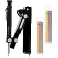 WiMas Black Construction Scriber Marking Tool Multi-function Scribing Tool Construction Pencil, Scribe Gauge with Deep Hole Pencil Scriber Line Maker Measuring Tool