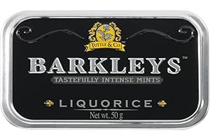 Barkleys Nero Caramelle Liquirizia. Confezione da 6 Lattine. Senza derivati del latte, Glutine, Uova, Soia e sostanze animali. Adatto a Vegetariani e Vegani