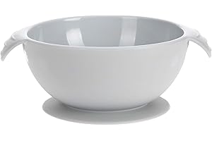 LÄSSIG Miska silikonowa miseczka dla dzieci z przyssawką antypoślizgowa nadaje się do kuchenki mikrofalowej naczynia dla dzieci/szara