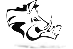 ERREINGE STICKER PRESPAZIATO NERO 20cm - CINGHIALE DX FUORISTRADA 4X4 - Adesivo Decal Decalcomania Vinile Murale Laptop Auto Moto Casco Camper