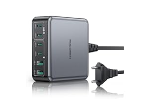 ‎ROCOREN Rocoren Ładowarka USB C 270 W, GaN 6-portowa PD 100 W QC4.0 PPS 2-Laptop USB Stacja ładująca Szybka ładowarka Wielokrotny zasilacz sieciowy do MacBook Pro Air, iPhone 16,15,14Pro, Galaxy S25,S24