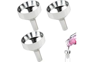 YURUIHKAO 3 Pcs Tiny Metal Funnel, Multi-use Small Kitchen Funnels, Aluminum Food Grade Funnel to Transfer Cooking Oils Powder Cosmetics Essential Oils Perfume (Silver)