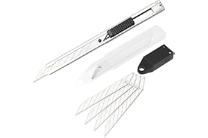 Ehdis Taglierina Professionale di Utilità con 10 Lame di Ricambio, Snap-Off Lame 9 mm 30°, Cutter per Arti Grafiche, Vinile Auto, DIY