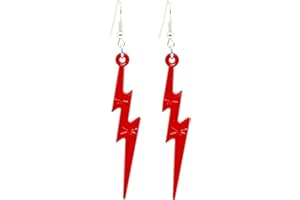 Bluebubble LUCKY LIGHTNING Flash Bolt Dangle Earrings on Gift Card