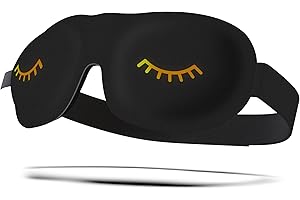 ‎SMUG SMUG Schlafmaske für Männer und Frauen 100% Verdunkelung | Passt bei verlängerten Wimpern | 3D-geformtes Design für tiefen Schlaf | Klettverschluss für Komfort & Justierung | Zwinkern Schwarz