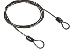 PATIKIL Security Steel Cable 2.5mm x 1m/3.28ft Coated Luggage Lock Wire Rope with Double Loop Black