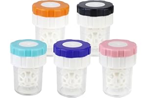 DNDGDLUA 5 Stück Kontaktlinsenbehälter, manueller Kontaktlinsenreiniger, tragbare Rotation, Kontaktlinsen Reinigungsbehälter, Reinigungsbox, Kontaktlinsen Aufbewahrung für den täglichen Gebrauch, mehrfarbig