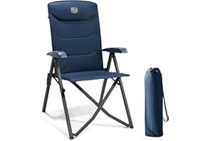‎TIMBER RIDGE TIMBER RIDGE Campingstuhl Faltbar Hohe Lehne Kleines Packmaß Klappstuhl Camping 150kg mit 4 Positionen verstellbar mit Tasche Liegestuhl Alu für Garten Balkon Wohnmobil