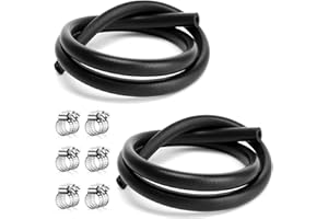 UMILKI Ø 6 mm Tuyau D'essence 1 Mètre, 2 Pièces Conduite de Carburant et 12 pcs Colliers de Serrage Tuyau, Tuyau de Carburant pour Petits Moteurs Voiture Moto Tracteur