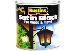 Rustins Quick Dry Satin Black Paint 250ml - Effortless Application for a Smooth, Professional Finish – Perfect for DIYers Seeking Fast Results, Elegance, and Durability on Interior & Exterior Surfaces