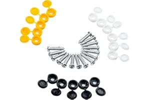 GOTRUST 32PCS Kit de Tappi Vite e Vite per Fissaggio Della Targa Dell'automobile, Viti e Tappo Coprivite Incernierato in Plastica per Fissaggio Della Targa Dell'automobile Kit