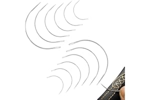 ANYUANKW 12 Pezzi Aghi Curvi Ago Curvo per Cucire Aghi in Pelle Cuciti a Mano per Artigianato e Creazione di Gioielli Riparare Tappeti Pelle Tela Tessitura Fai Da Te
