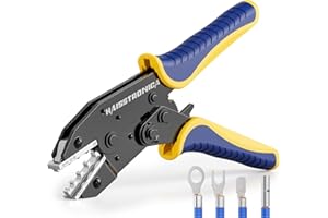 haisstronica Crimping Tool for Non-Insulated Terminals 0,5-16m㎡(AWG 22–6) Wire Crimping Tools,Ratchet Crimper for Electrical Wire Connectors