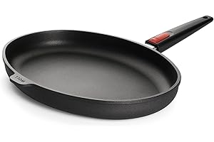 Woll 1538N - Padella da pesce Nowo in titanio, 38 x 28,4 cm, altezza 5,5 cm, manico rimovibile