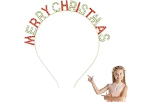 ALLY-MAGIC Christmas Rhinestone Headbands, Merry Christmas Headband, Xmas Hair Hoops, Shinny Crystal Merry Christmas Crown, Xmas Gifts for Girls, Christmas Headpiece Christmas Party Supplies Y9HLSDFG