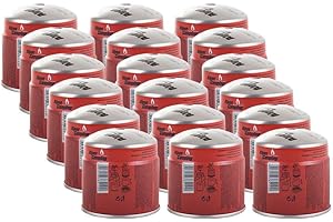 Alpen Camping IK006 18 x 400 ml/190 g cartucho de gas propano butano para hornillo de gas, hornillo de camping, quemador Bunsen, quemador de soldadura, sistema de bloques de gas EN417 (18 unidades)