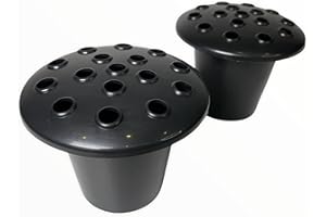 SILK FLOWER WAREHOUSE Memorial Vases for Grave (Set of 2) - Graveside Flower Pots Holders (Black) - Honoring Loved Ones with Floral Tributes