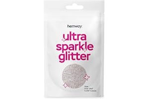 Hemway Premium Ultra Sparkle Glitter Multi Purpose Metallic Flake for Arts Crafts Nails Cosmetics Resin Festival Face Hair - Mother of Pearl Iridescent - Fine (1/64" 0.015" 0.4mm) 10g / 0.35oz Sample