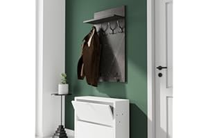 AKKE Maxi Appendiabiti Ingresso Moderno da Parete Muro Guardaroba 100cm x 60cm Pietra A Secco/Blk.