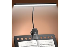 Glocusent 81 luces LED de soporte de música, luz de piano súper brillante y cuidadosa para los ojos, 3 colores y 5 brillos lámpara de piano con escudo, recargable de larga duración hasta 140 horas