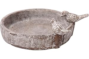 dobar® Klassische Vogeltränke Pool-Oase - Vogelbad aus Zement - Vogelbecken für Wildvögel - Wassertränke für Garten/Terrasse/Balkon - Ø 24,5 cm - Grau
