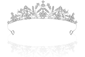 Kapokr Krone Diadem Silber Kristalldiamant Diadem Hochzeit Tiara Krone Damen Krönchen für Geburtstag, Hochzeit, Festzug, Abschlussball Party