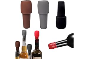 HZHSSG Tapon Vino,3Pcs Tapones Reutilizables para Tapones Botellas Vino Espumoso Ofrecen Doble Protección,Silicona Tapon Botella Vino,for Wine Champagne Prosecco Beer Champagne Prosecco Home Use (3PCS)