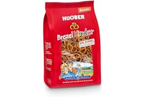 ‎HUOBER Huober Bio BrezelKinder, kleine Brezeln aus biologisch-dynamisch angebautem Dinkel, ohne Aufstreusalz, ohne Palmfett, demeter, 125 g