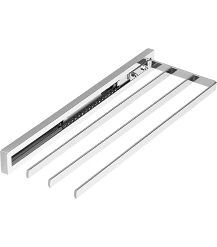 SOTECH Aluminium Handdoekhouder TED 1-armig gepolijst chroom (450-730 mm, uitschuifbaar) Telescopisch handdoekenrek voor badkamer of keuken
