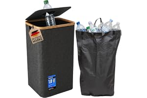 MySalvora 100 l pantflaskor samlingsbehållare med lock, tomgodsinsamlare för PET- och glasflaskor, pantbehållare med inkast