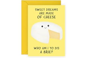 CENTRAL 23 Śmieszne kartki urodzinowe dla mężczyzn i kobiet - śmieszne kartki - humor z jedzeniem - 'Sweet Dreams Are Made Of Cheese' - kartka urodzinowa przyjaciela - w zestawie zabawne naklejki