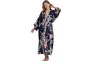 CUTESWAN Ladies Kimono Dressing Gowns Floral Kimono Robe Printed Cardigan for Women Wedding Bonding Party Pyjamas