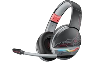 NUBWO G08 Dual Wireless Gaming Headset con microfono per PS5, PS4, PC, Mobile & Tablet | 2,4 GHz Wireless & Bluetooth 5.3 | 100 ore di durata della batteria | Driver da 50 mm | Luce & RGB - Rosso