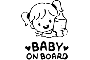 MURAL STICKERS Adesivo Bebe a Bordo - Bambina a Bordo - Bambino a Bordo 2- Adatti per Auto - Moto E Computer - Sticker - Adesivo - Copyright © 2017 | (Nero)