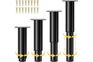 SkyJoy®patas regulables para muebles.4 piezas, 20-37CM ajustables.Patas ajustables para muebles fabricadas en metal para armarios,muebles de TV (Altura regulable 20-37 cm)