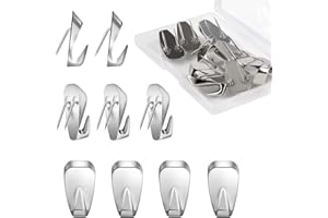 SAVITA 20pcs Cubicle Hooks for Fabric Walls, Decorative Push Pin Hooks Metal Picture Hanger Nails with Plastic Case for Wooden Boards Walls Hanging Clock Key Chain Photo Frame (Silver)