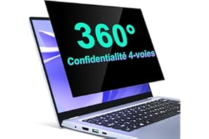 STARY 360°Filtre écran Confidentialité 14 Pouces 16:9 - Protecteur d'écran Anti Espion, Anti-éblouissement Filtre de confidentialité，Compatible avec HP/Dell/Acer/Lenovo/Thinkpad/Samsung/ASUS