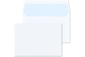 RAYLU PAPER - Förpackning med vita kuvert i papper med självhäftande förslutning för att skicka dokument och brev, enkel förs