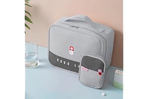 Souarts First Aid Bag Compact First Aid Kit Bag Multifunctional Layered Medicine Box Small Portable Medicine Bag for Emergency Home Office Car Outdoors Boat Camping Hiking