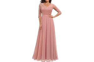 Daisyaner Damen Elegant Maxi Lang Abendkleid V-Ausschnitt Hochzeit Brautjungfernkleider