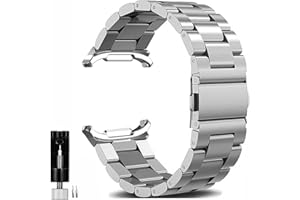 OTOPO Kompatibel SAMSUNG Galaxy Watch 8 40mm 44mm/ 8 Classic 46mm Armband 2025, Galaxy Watch 8 Classic Metall Frauen Männer,Metallarmband Edelstahl Silber