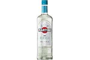 MARTINI Bianco Apéritif Vermouth Blanc, 14,5% vol., 100cl / 1L, Vermouth Italien infusé aux herbes et fleurs aromatiques