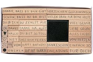 RICO DESIGN Stempelset Text, Deutsch, FSC 100%