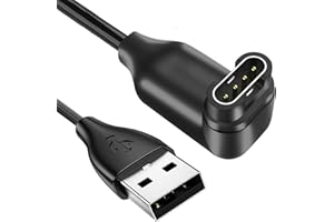 AUSTUO Ladegerät für Garmin Fenix 7|7S|7X|6|6S|6X|5|5S, Forerunner 945 955 45 255 265,Instinct,Approach S62,Venu,Tactical, 90 Grad 3.3FT Upgraded USB Ladekabel