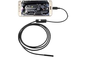 DINGLONG FLIGATTO Endoscope USB Inspection Caméra HD 1200P Ultra-Mince 5.5mm Semi-Rigide Caméra d'inspection avec 6 LED IP67 Étanche et Câble Serpent pour Téléphone Android Windows Macbook OS Computer. (1.5M)