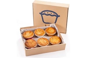 The Lewis Pie Co Trio: Chicken & Mushroom Pies, Steak & Kidney Pies, and Minced Beef & Onion Pies - 6 Deliciously Crafted Pies Encased in a Golden Flaky Crust – Conveniently Delivered to Your Door